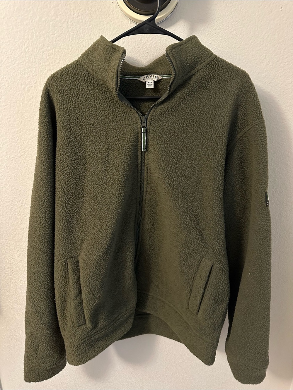 Orvis Olive Green Full-Zip Fleece Jacket